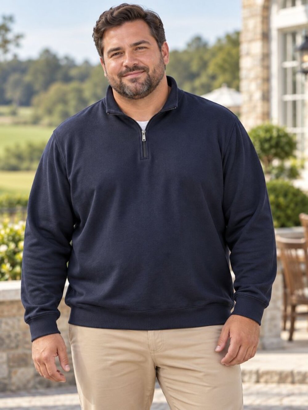 Scott Barber Navy Quarter Zip Pima Cotton Sweatshirt XXL Preppy Golf